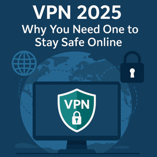 VPN 2025 concept with shield, lock, and secure connection icons