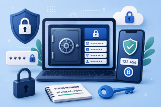 manage passwords securely illustration