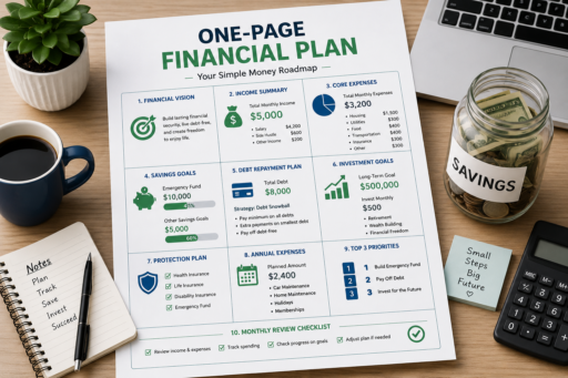 one page financial plan