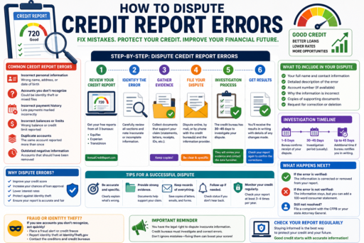 Dispute Credit Report Errors infographic for beginners