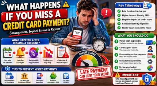 Miss a Credit Card Payment infographic for beginners