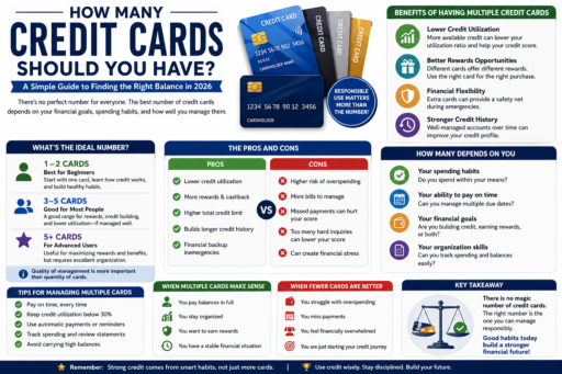 How Many Credit Cards Should You Have infographic for beginners