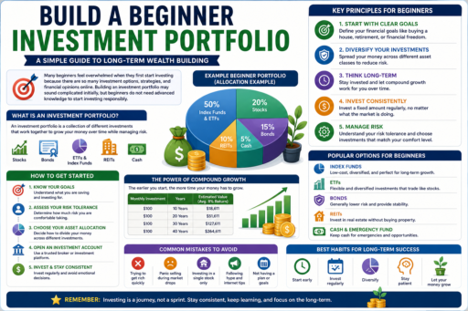 Build a Beginner Investment Portfolio infographic guide