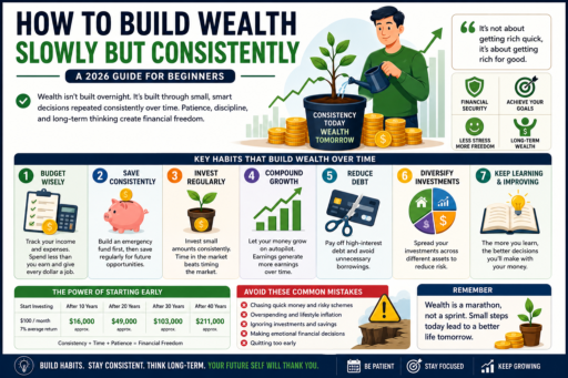 Build Wealth Slowly but Consistently infographic guide