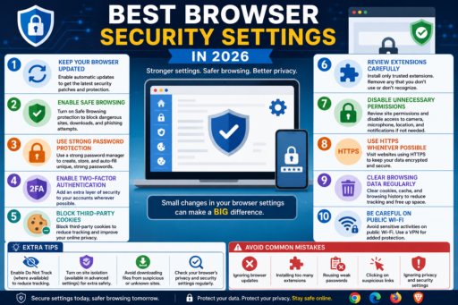 Best Browser Security Settings in 2026 infographic guide