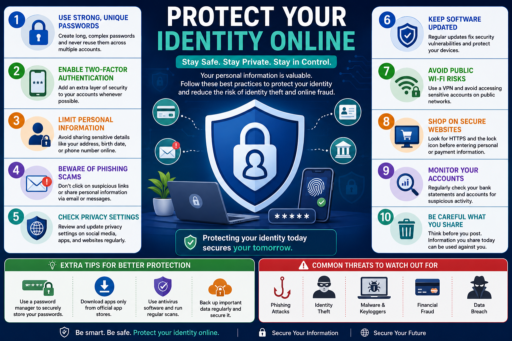 Protect Your Identity Online infographic guide