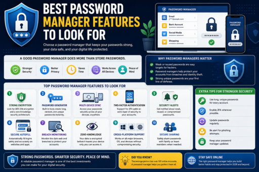 Best Password Manager Features infographic guide