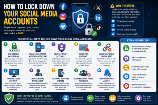 Lock Down Your Social Media Accounts infographic guide