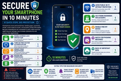 Secure Your Smartphone in 10 Minutes infographic guide
