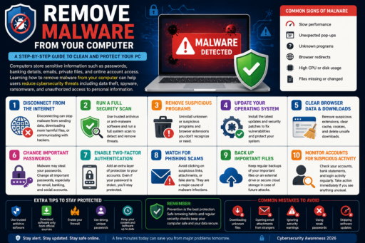 Remove Malware From Your Computer infographic guide