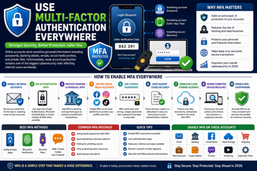 Use Multi-Factor Authentication Everywhere infographic guide