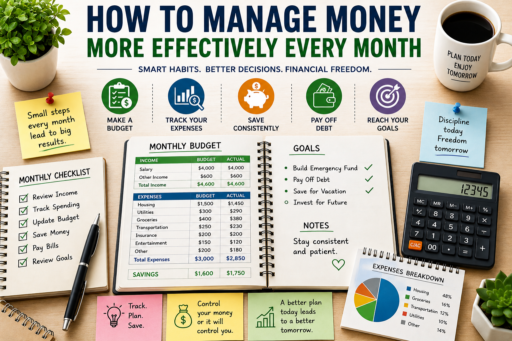 Manage Money More Effectively Every Month using budgeting savings expense tracking and financial planning strategies