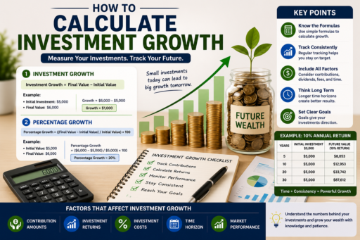 Calculate Investment Growth showing investment returns portfolio growth compound interest and financial analysis