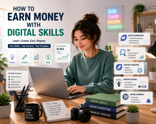 Earn Money With Digital Skills through freelancing, digital marketing, SEO, and online business