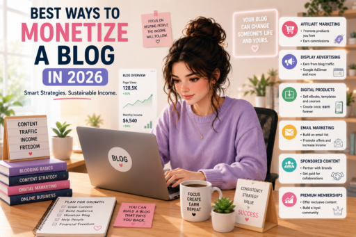 Best Ways to Monetize a Blog in 2026 using affiliate marketing, ads, and digital products