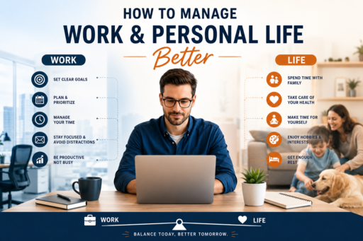 How to Manage Work and Personal Life Better by balancing work responsibilities, family time, and healthy daily routines