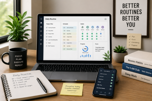 How to Build Better Daily Routines with healthy habits, daily planning, productivity tracking, and consistent schedules