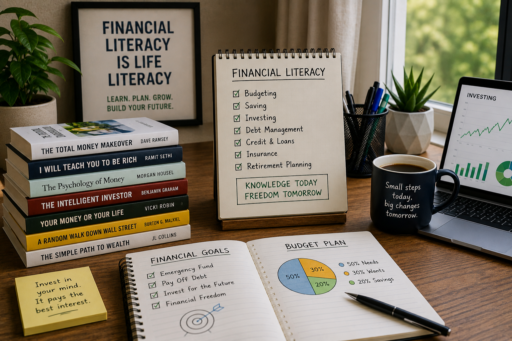 How to Build Financial Literacy From Scratch with budgeting, saving, investing, and financial education resources