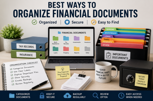 Organize Financial Documents featuring digital filing systems secure storage financial records tax documents and document backups