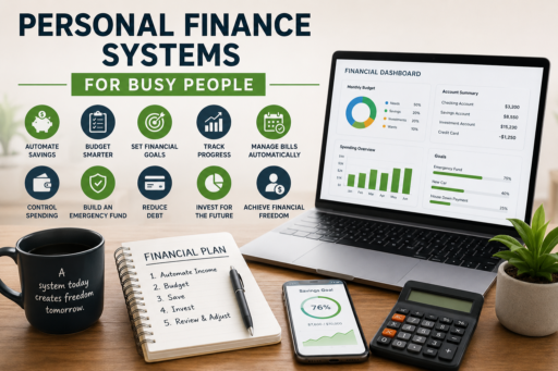 Personal Finance Systems for Busy People featuring automated savings budgeting tools financial dashboards and money management systems